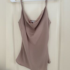 Elegant Mauve Lace Trim Cami Top